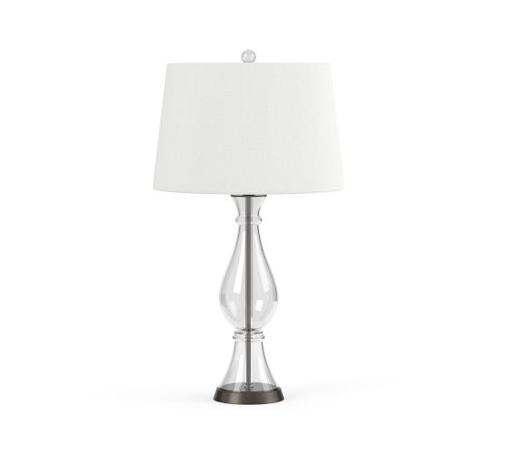 black and crystal table lamp
