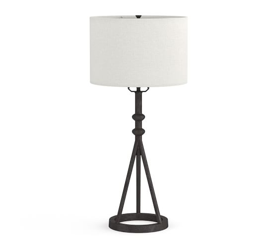 white metal table lamp