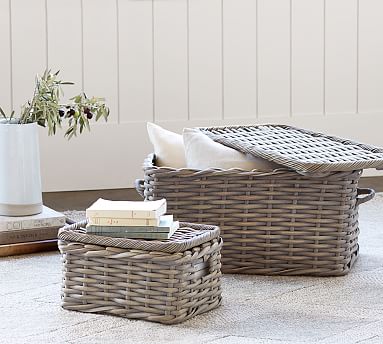 Aubrey Handwoven Lidded Baskets | Pottery Barn