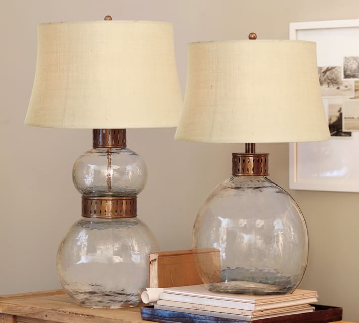 pottery barn glass table lamp