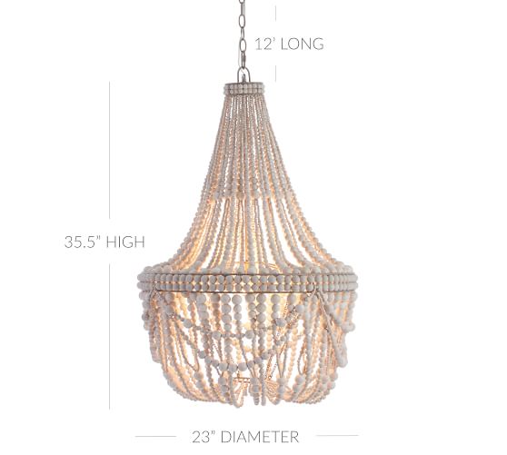 Francesca Wood Bead Chandelier Pottery Barn - Beaded Pendant Light