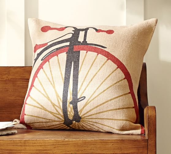 High Wheel Bicycle Decorative Pillow 