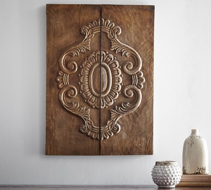 Carved Wood Plank Art Wall Decor Pottery Barn