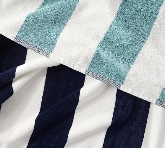 navy blue striped beach towels