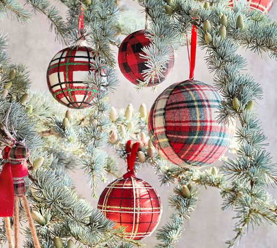 plaid christmas balls