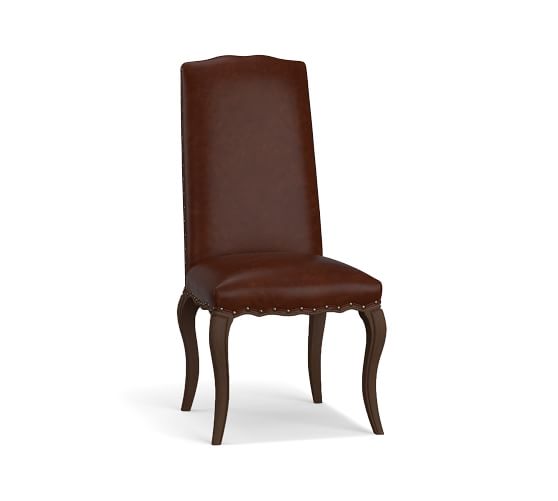 Calais Leather Dining Side Chair Pottery Barn