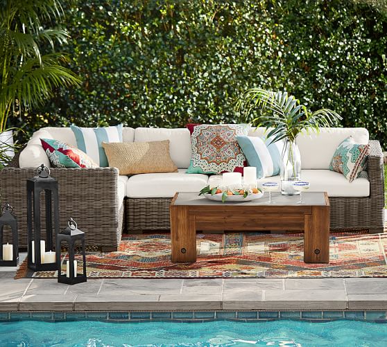 Huntington All Weather Wicker Square Arm Outdoor Sectional Components Pottery Barn - Outdoor Patio Furniture Pottery Barn Huntington All Weather Wicker Square Arm Outdoor Sectional Components Pottery Barn - Outdoor Patio Furniture Pottery Barn