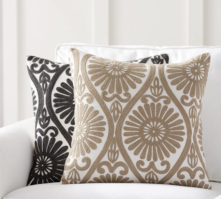 pottery barn black pillows