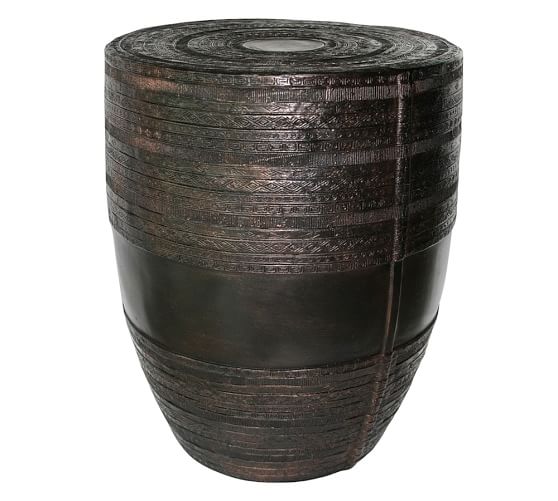 Metal Drum Outdoor Side Table Pottery Barn