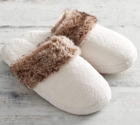 Faux Fur Slippers | Pottery Barn