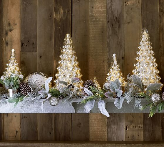 Mercury Glass Tree Cloches Pottery Barn