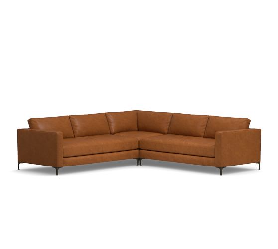 Jake Leather 3 Piece L Sectional Pottery Barn