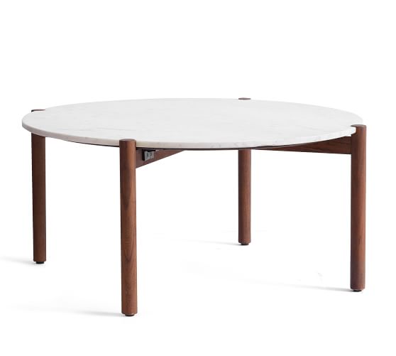 Bloomquist 37.5" Round Marble Coffee Table Pottery Barn