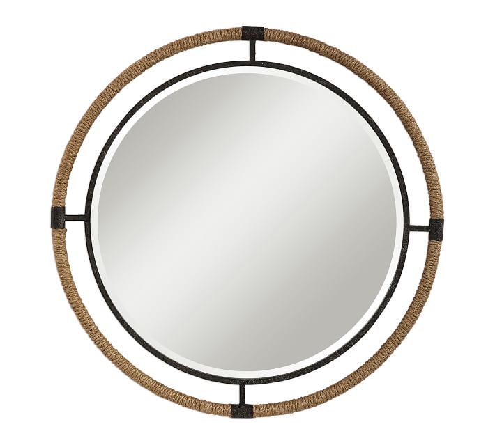 Download Starrett Round Iron & Rope Frame Wall Mirror - 36.25 ...