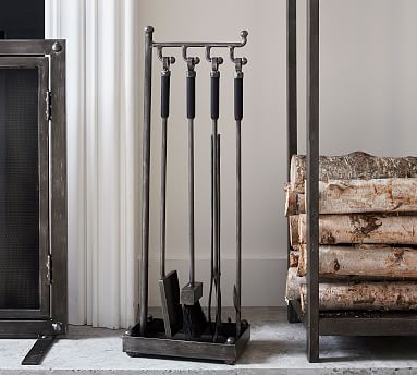 Industrial 5 Piece Fireplace Tool Set Pottery Barn - Iron Gate Fireplace Tool Set Industrial 5 Piece Fireplace Tool Set Pottery Barn - Iron Gate Fireplace Tool Set
