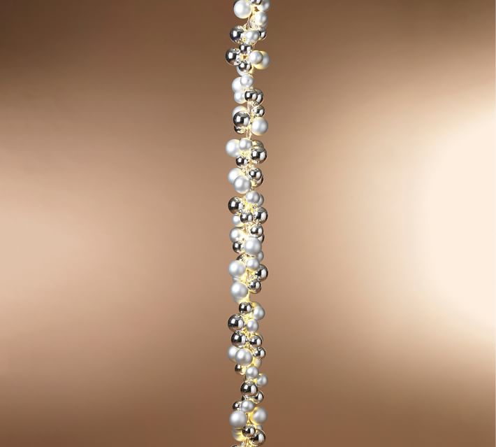 58.5" Lighted Silver Ornament Garland Pottery Barn