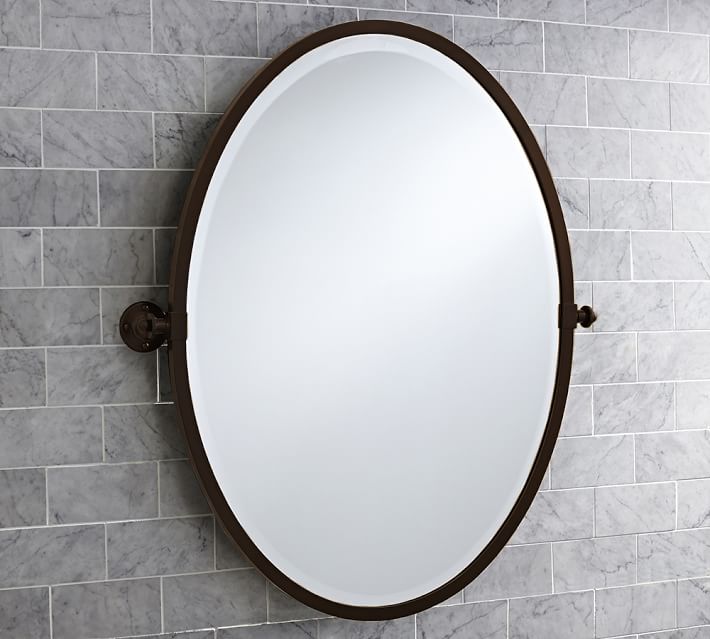 Kensington Pivot Oval Wall Mirror Pottery Barn