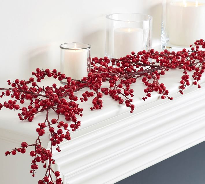 Faux Red Berry Garland Pottery Barn