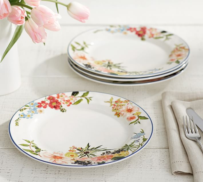 floral ceramic plates
