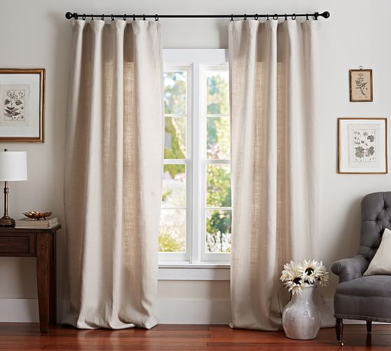 Belgian Linen Blackout Curtain Made With Libeco Linen Natural Pottery Barn