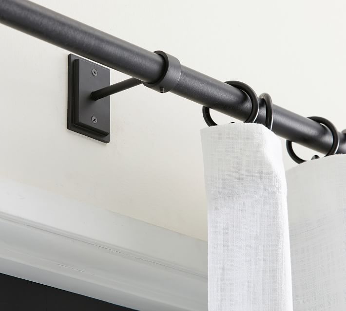 Antique Bronze Room Darkening Curtain Rod & Wall Bracket | Pottery Barn