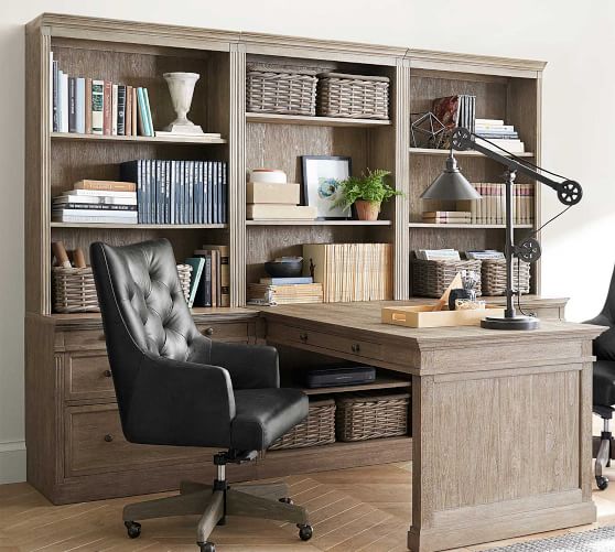 Livingston Peninsula Desk With 105 Bookcase Suite Pottery Barn