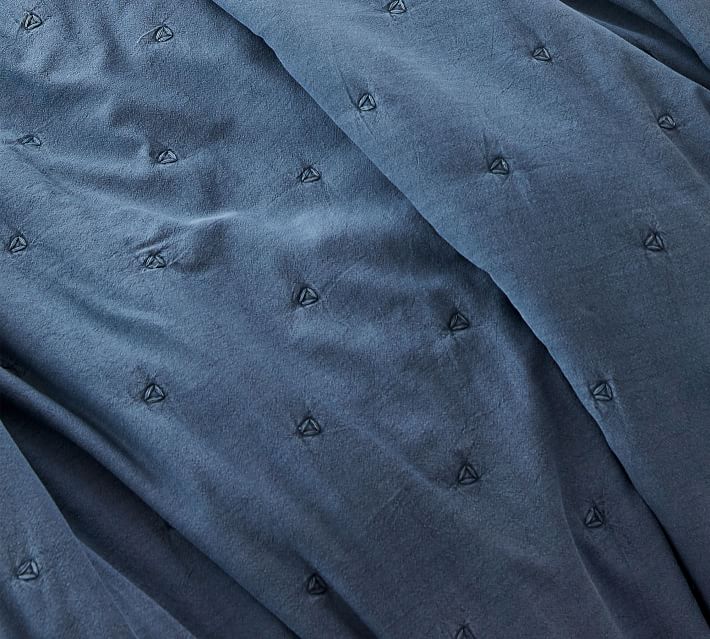 Triangle Stitch Washed Cotton Quilt and Sham | Pottery Barn