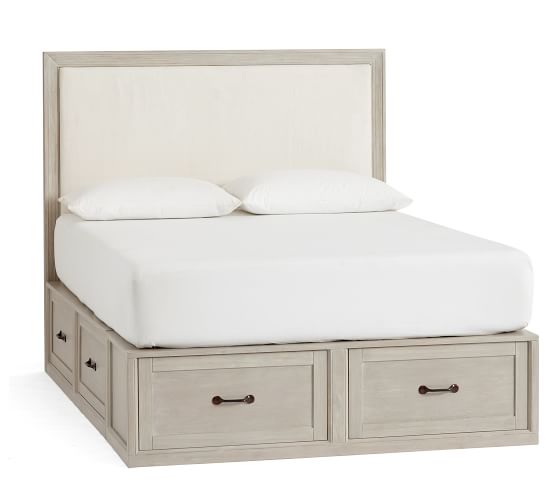 Stratton Storage Platform Bed & Montgomery Headboard with Drawers 