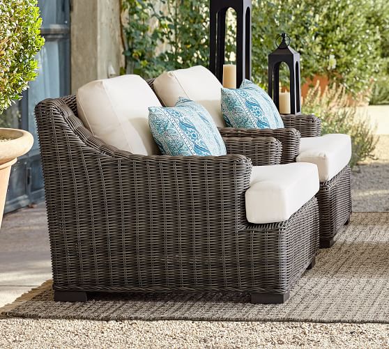 Huntington All Weather Wicker Slope Arm Lounge Chair Pottery Barn - Wicker Chaise Lounge Chair With Arms Huntington All Weather Wicker Slope Arm Lounge Chair Pottery Barn - Wicker Chaise Lounge Chair With Arms