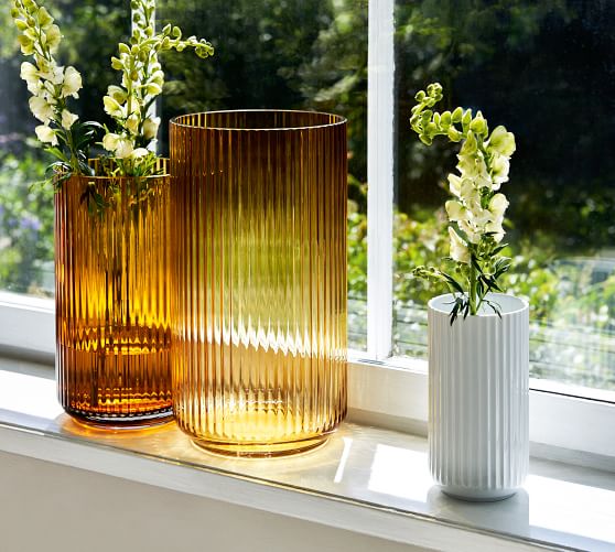 Lyngby Amber Glass Vase Pottery Barn