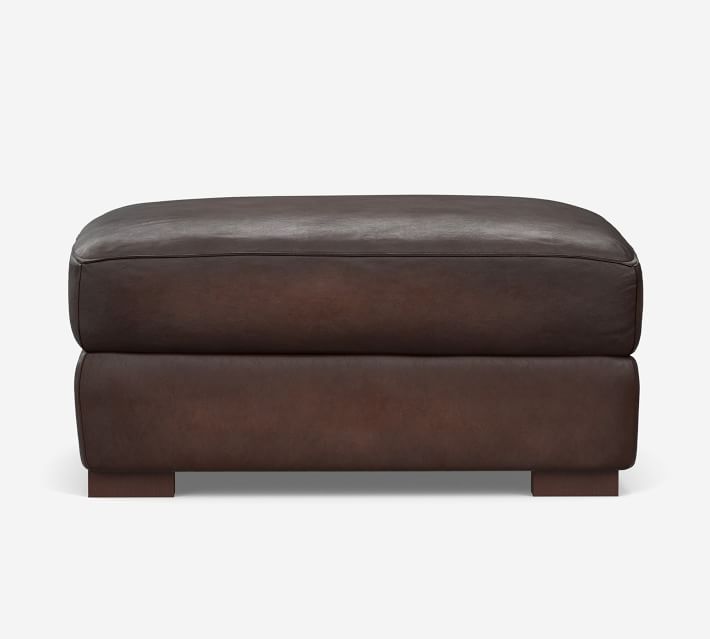 Turner Leather Storage Ottoman Pottery Barn