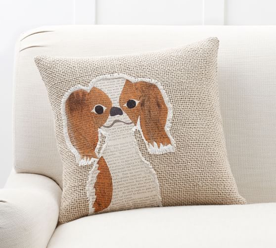 Aurthur Applique Dog Pillow Cover 