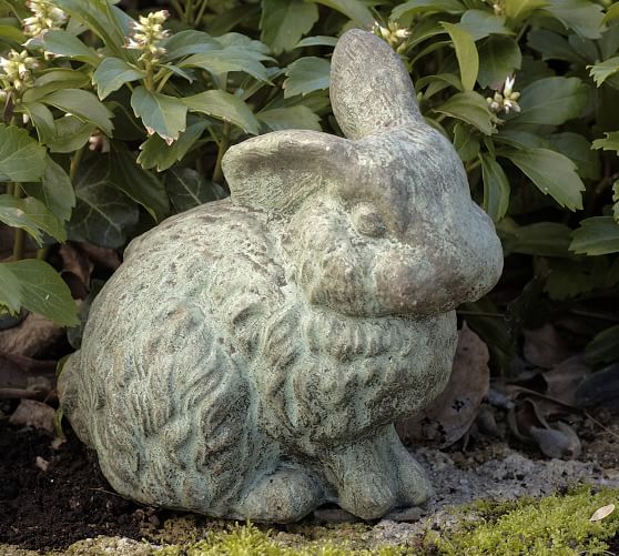 Cast Sone Concrete Rabbit Garden Object Pottery Barn