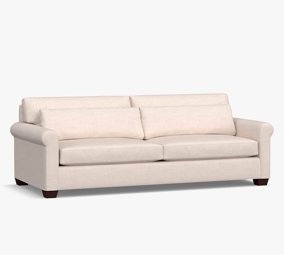 York Roll Arm Deep Seat Fabric Sofa Pottery Barn