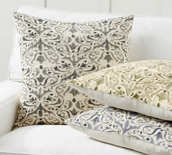 Reilley Embroidered Decorative Pillow Covers Pottery Barn