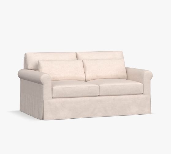York Roll Arm Deep Seat Slipcovered Fabric Sofa Pottery Barn