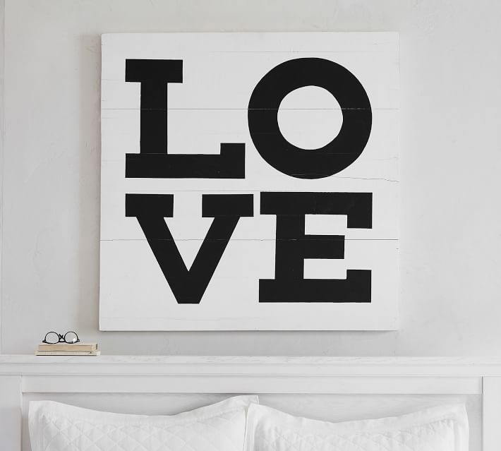 Recycled Wood Love Wall Art Sign Pottery Barn