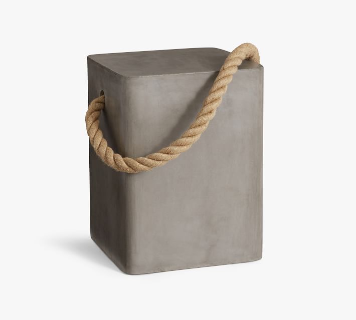 Download Coastal 14" Concrete & Rope Square Side Table | Pottery Barn