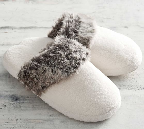 Faux Fur Slippers | Pottery Barn