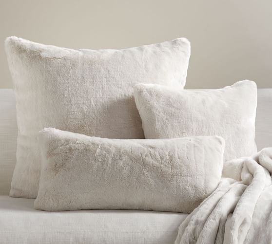 pottery barn fur pillows