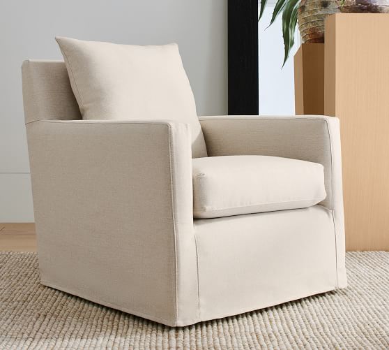 pottery barn swivel glider