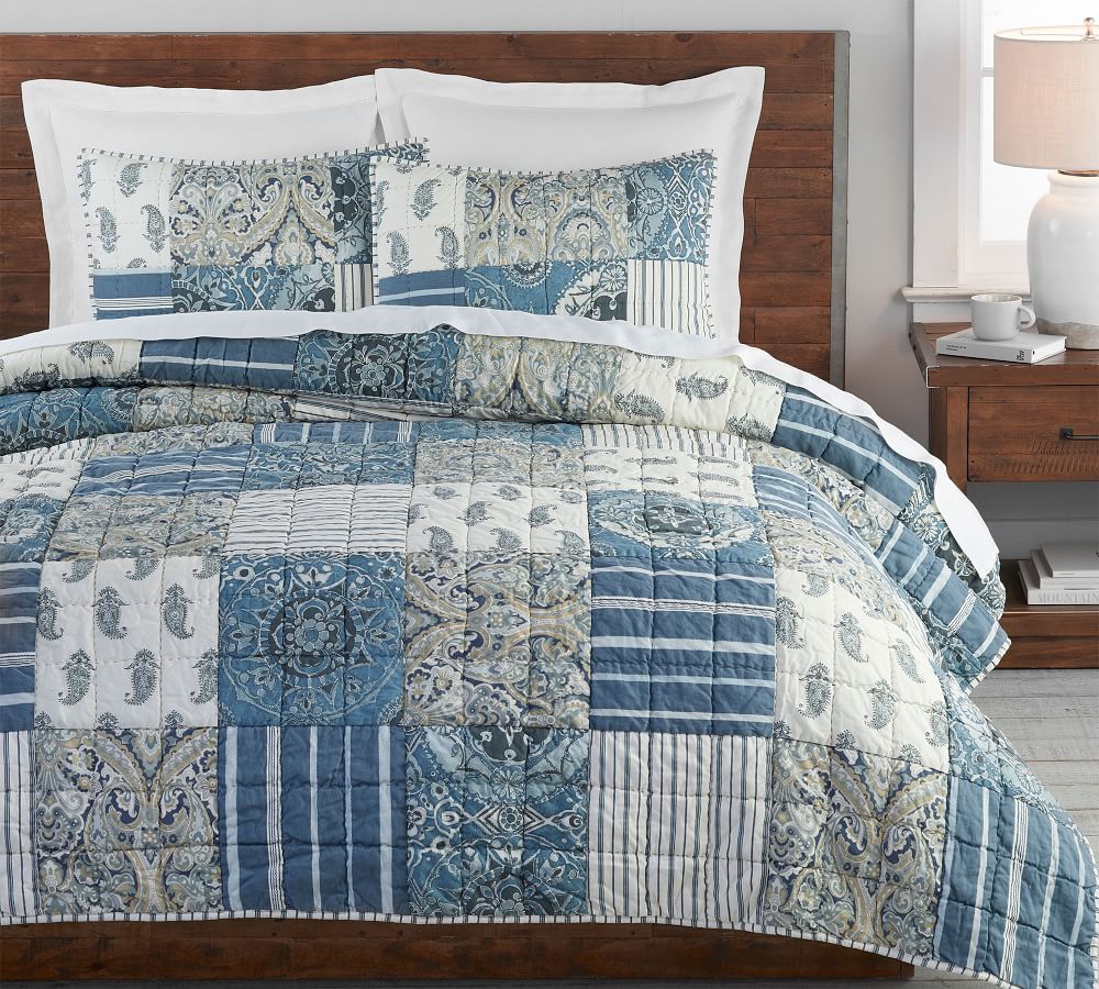 Mackenna Patchwork Cotton Quilt Shams Pottery Barn