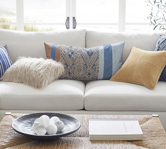 pottery barn fur pillows