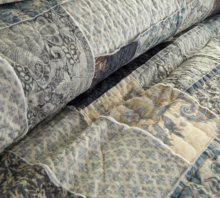 Delaney Patchwork Cotton Quilt & Sham Pottery Barn