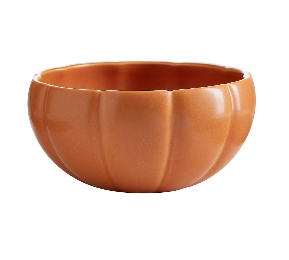 Pumpkin Shaped Stoneware Individual Bowls | Pottery Barn