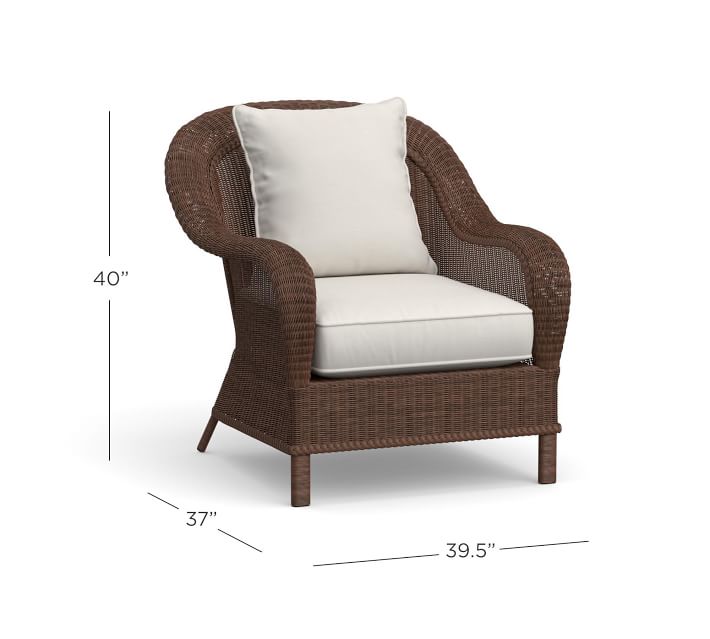 Palmetto AllWeather Wicker Lounge Chair, Honey Pottery Barn