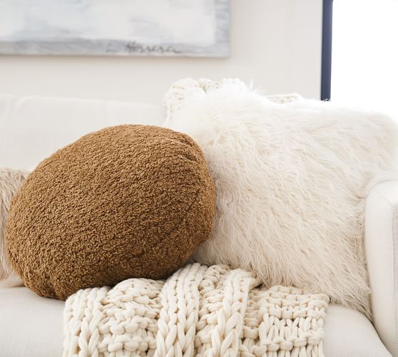 pottery barn fur pillows