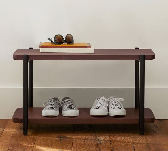 walnut shoe rack