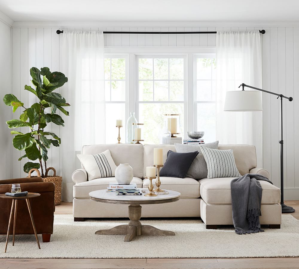 Townsend Roll Arm Upholstered Sofa with Storage Pottery Barn