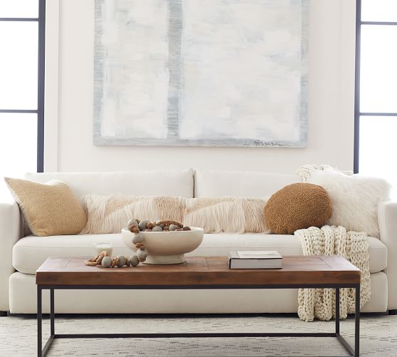 pottery barn fur pillows